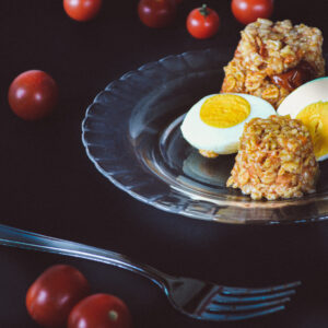 porridge salato al pomodoro con uova sode